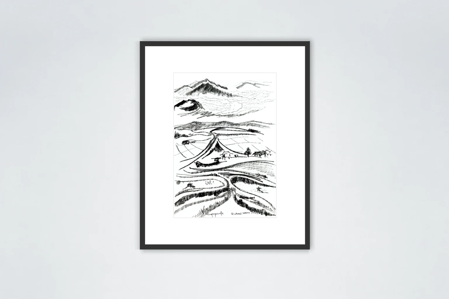 Fingerprints, 2024, charcoal on paper