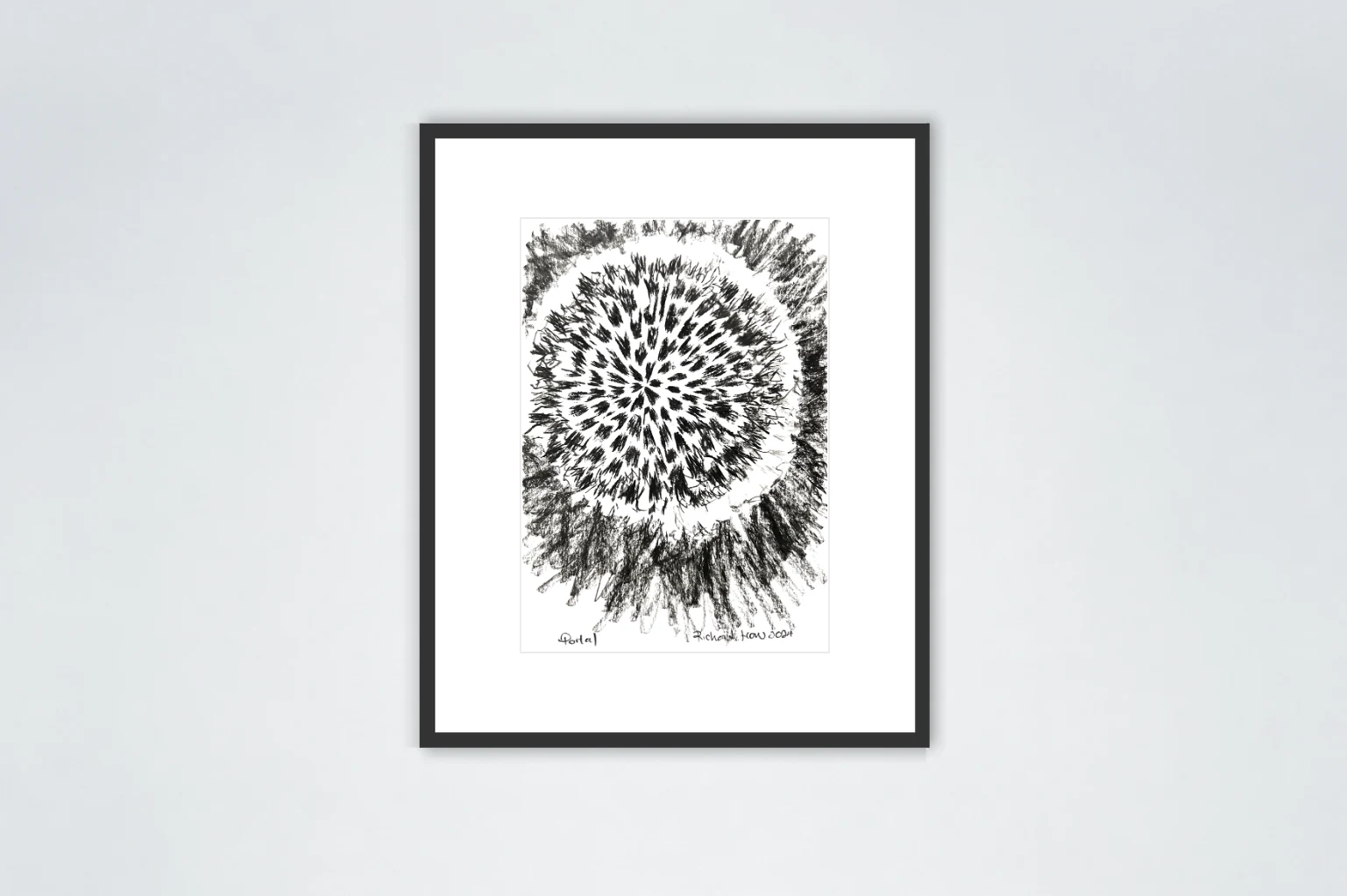 Portal, 2024, charcoal on paper