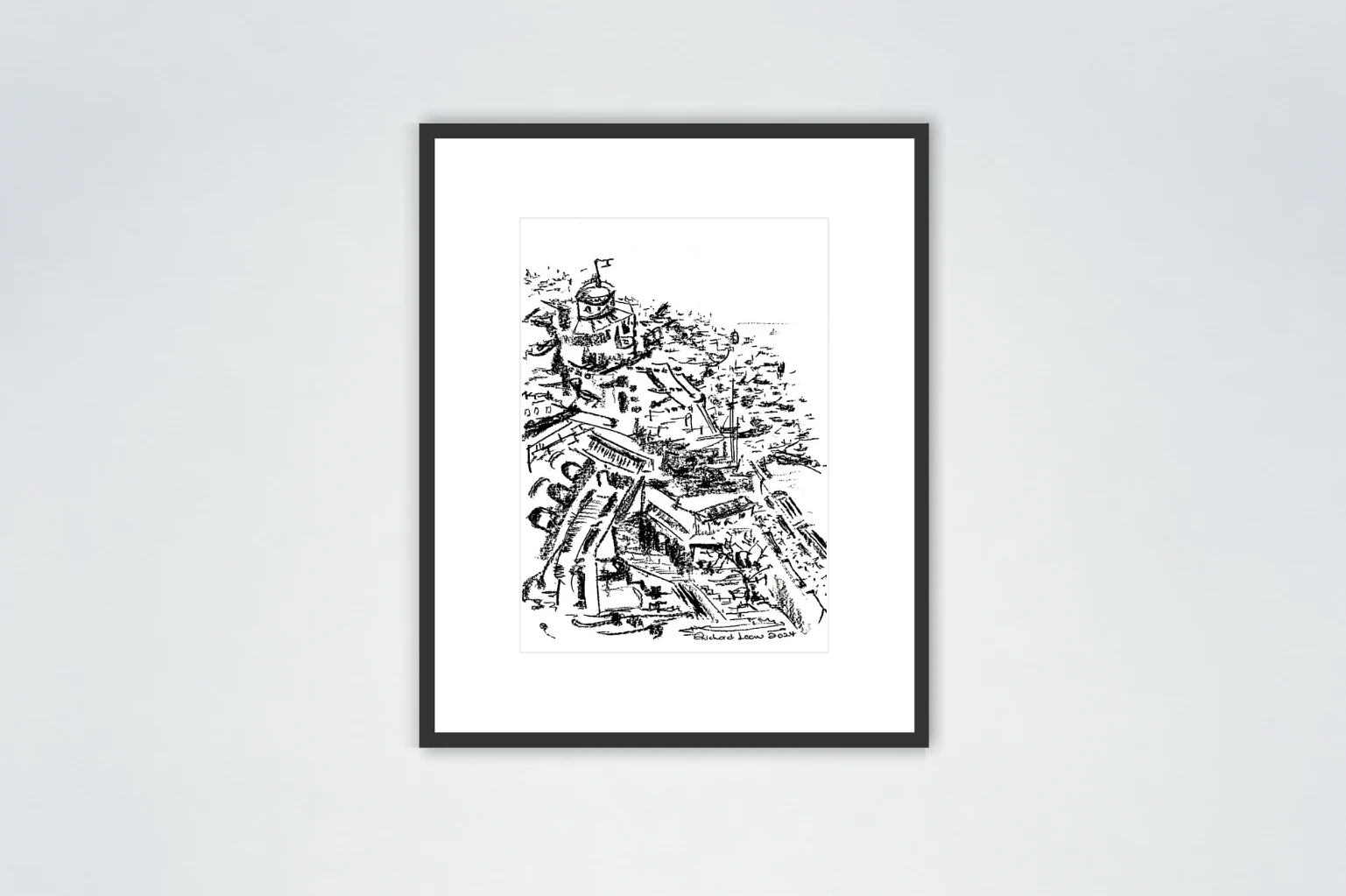 Santorini, 2024, charcoal on paper